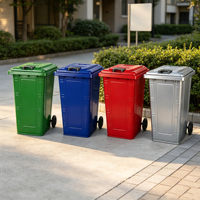 Conteneur à déchets en acier en gros 360L OEM ODM avec logo et couleur personnalisés et poignées ergonomiques pour l'élimination des déchets d'hôtel