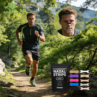 Bandes nasales YR noires en tissu non tissé, soulagement instantané de la congestion nasale, arrêt du ronflement, pour le sport, 60x22mm