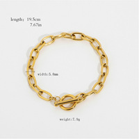 Bracelet épais en acier inoxydable plaqué or 18 carats YML, maillons ovales, boucle OT, couleur or/argent, pendentif DIY