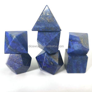 Venta al por mayor de 7 dados poliédricos de lapislázuli inspirados en gemas para juegos de mesa y cartas, dados de juego de 16-24 mm, marca Nian, empaque en bolsa de terciopelo. - Product Image 1