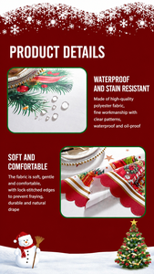 Reusable Christmas <b>Tablecloth</b> Washable Waterproof Polyester Table Cover for Holiday Dining Room Decoration - Product Image 5