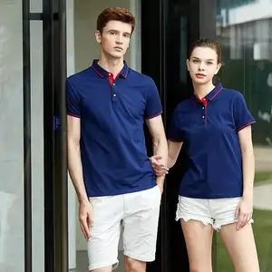 Toptan yüksek kalite Golf Polo gömlekler tayland Unisex 195G 53% pamuk 47% Rayon boy Polo T Shirt erkekler için