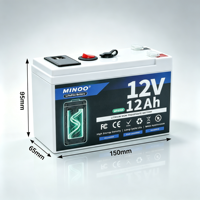 Batterie LiFePO4 12V 12Ah en promotion – Boîtier de batterie LiFePO4 à décharge profonde avec certifications CE et FC pour alimentation de secours