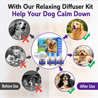 Kit diffuseur apaisant pour chiens en gros, 1 diffuseur à brancher, 3 recharges de 48 ml, liquide de confort pour chiens, emballage personnalisé OEM