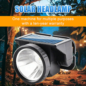 Linterna frontal LED con energía solar, foco ajustable, linterna brillante con abrazadera, linterna impermeable para trabajo nocturno - Product Image 5