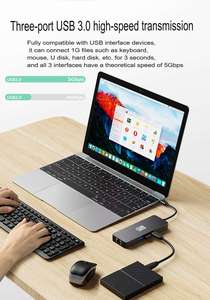 高质量8合1 USB C扩展坞，带USB3.0 4K 60Hz PD100W 1000MHz网卡集线器USB3.0接口 - Product Image 3