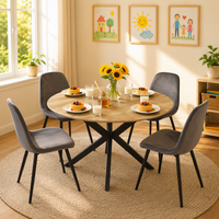 Table Ronde de Haute Qualité avec Pieds en Métal Épais et Surface en Bois Lisse. Accepte les Personnalisations dans Tous les Styles, Couleurs et Matériaux. Vendable.