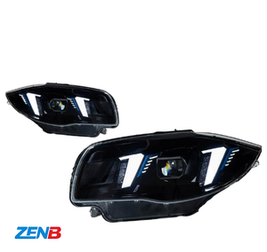 Gruppo Fari per <span class=keywords><strong>BMW</strong></span> <span class=keywords><strong>Serie</strong></span> <span class=keywords><strong>1</strong></span> 2004-2011 <span class=keywords><strong>E87</strong></span>, Modificato con Proiettore LED Laser, Luci Diurne a Forma di Dente di Lupo, Indicatori di Direzione - Product Image 1