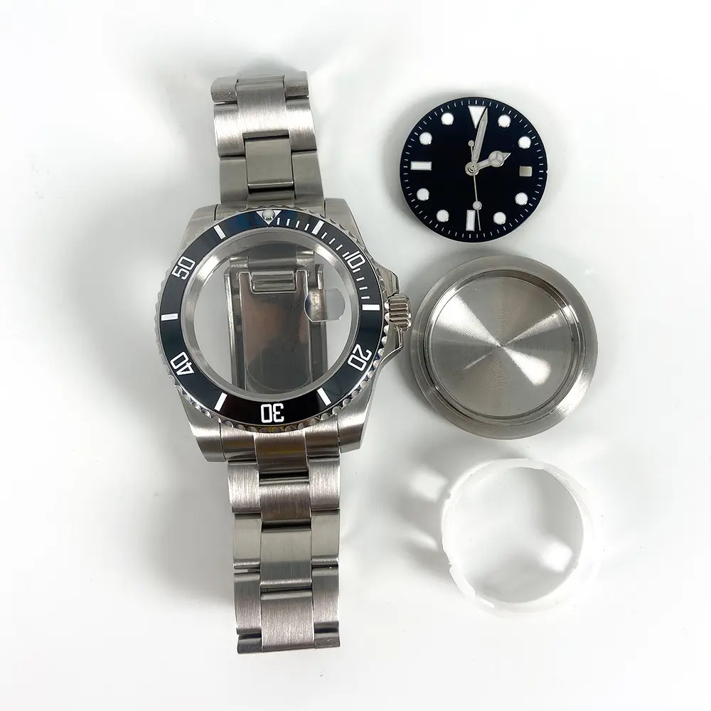 Mod 40mm Stainless Steel Sapphire Glass Ceramic Bezel Watch Case For Rlx Fit 8215 2813 Movement