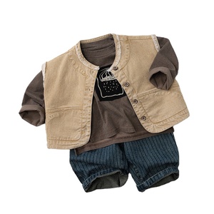 Nouvelle Collection Printemps 2026 – <span class=keywords><strong>Gilet</strong></span> en Coton Rétro Style Coréen et Japonais pour Enfants (Garçons et Filles) – Haut Polyvalent - Product Image 4