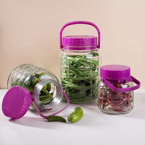 Bocal de conservation hermétique en verre transparent avec couvercle et poignée pour céréales, kimchi et autres aliments, personnalisable avec logo, pour cuisine et garde-manger, 1L, 2L, 3L - Product Image 6