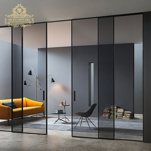Design de luxe, prix commercial industriel, cadre mince en aluminium noir, <span class=keywords><strong>porte</strong></span> coulissante étroite avec poignée - Product Image 1