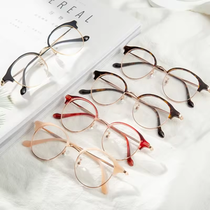 Thương hiệu mô hình mới Mắt kính khung chất lượng cao kim loại Acetate kính khung quang học cho phụ nữ - Product Image 1