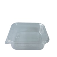 Boîte en blister transparente carrée de style occidental pour emballage de desserts, en PLA/PET imprimé, qualité alimentaire, pour gâteaux aux fruits, crèmes, tiramisu et pains.