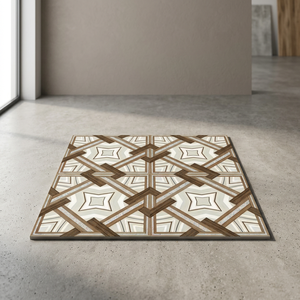 Carreaux de sol en céramique émaillée numérique effet bois 400x400mm, porcelaine, salle de bain, salon, intérieur - Product Image 4