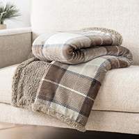 Couverture d'hiver douillette et chaude en flanelle et Sherpa à double couche