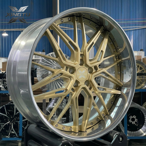 Jantes en aluminium forgé sur mesure XINGTU 6061-T6, à profil profond, finition maille dorée, PCD 5x112 5x114.3 pour <span class=keywords><strong>BMW</strong></span> Mercedes Audi Lexus VIP 18-24 - Product Image 2