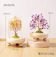 Ornements d'arbre en cristal naturel arbre porte-bonheur jaune souhaitant bouteille arbre de vie décoration de la maison artisanat dessin animé impression forme ovale