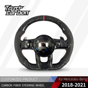 Volant en fibre de carbone forgé sur mesure pour Mercedes-Benz 2018-2021 G350 G550 C300 C63 <span class=keywords><strong>S</strong></span> <span class=keywords><strong>CLA</strong></span> GLA GLE GLS E300 S400 <span class=keywords><strong>A45</strong></span> GT <span class=keywords><strong>AMG</strong></span> - Product Image 2