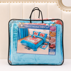 Ensemble de couvertures en raschel de luxe 4 pièces, taille king, double couche, couverture épaisse en peluche, ensemble de literie, vente en gros directe d'usine - Product Image 5