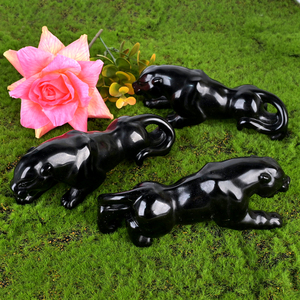 Vente en gros de sculptures d'animaux en cristal d'obsidienne noire, pierres de guérison naturelles, pour la décoration de la maison - Product Image 4