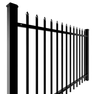 Modern Outdoor Metal Fence Panel Supply Zinc Steel Waterproof Easily Assembled Rot Proof Hot Dip Galvanized Rail Security