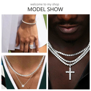 MON 01 Prezzo Più Basso Collana Hip Hop in Moissanite Argento Sterling 925 Iced Out Catena da Tennis in Moissanite da 2mm 3mm 4mm - Product Image 6