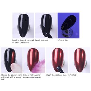 Vente en gros OEM d'ongles magiques super brillants poudre miroir 20 couleurs poudre d'aurore poudre de titane poudre de paillettes fournitures de décoration d'ongles - Product Image 5