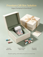 Bocaux carrés en verre dépoli argenté personnalisés de 30 ml, 60 ml, 90 ml, 110 ml avec bouchons à vis CR pour pilules, capsules et emballages de poudre