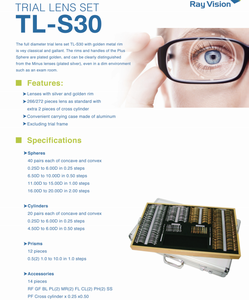 Ensemble de lentilles d'essai classiques TL-S30 à bord doré avec étui en aluminium, instrument d'examen visuel pour clinique d'optométrie - Product Image 6
