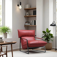 Fauteuil lounge moderne rembourré avec structure en acier inoxydable, fauteuil d'appoint pour salon en mousse haute résilience 45D