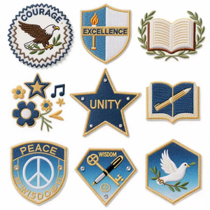 Écusson brodé tissé personnalisé avec logo pour vêtements, badges scolaires, sportifs, chapeaux de scouts - Vente en gros - Product Image 4