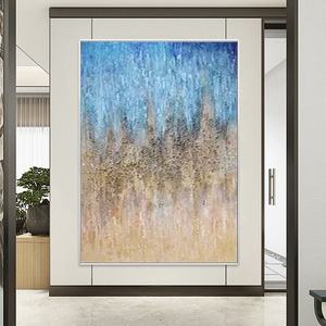 <span class=keywords><strong>Peinture</strong></span> à l'huile <span class=keywords><strong>abstraite</strong></span> de luxe sur toile, texture de gravier personnalisée, <span class=keywords><strong>peinture</strong></span> à l'huile <span class=keywords><strong>abstraite</strong></span> bleu ciel, grande <span class=keywords><strong>peinture</strong></span> à l'huile <span class=keywords><strong>abstraite</strong></span> faite à la main - Product Image 4