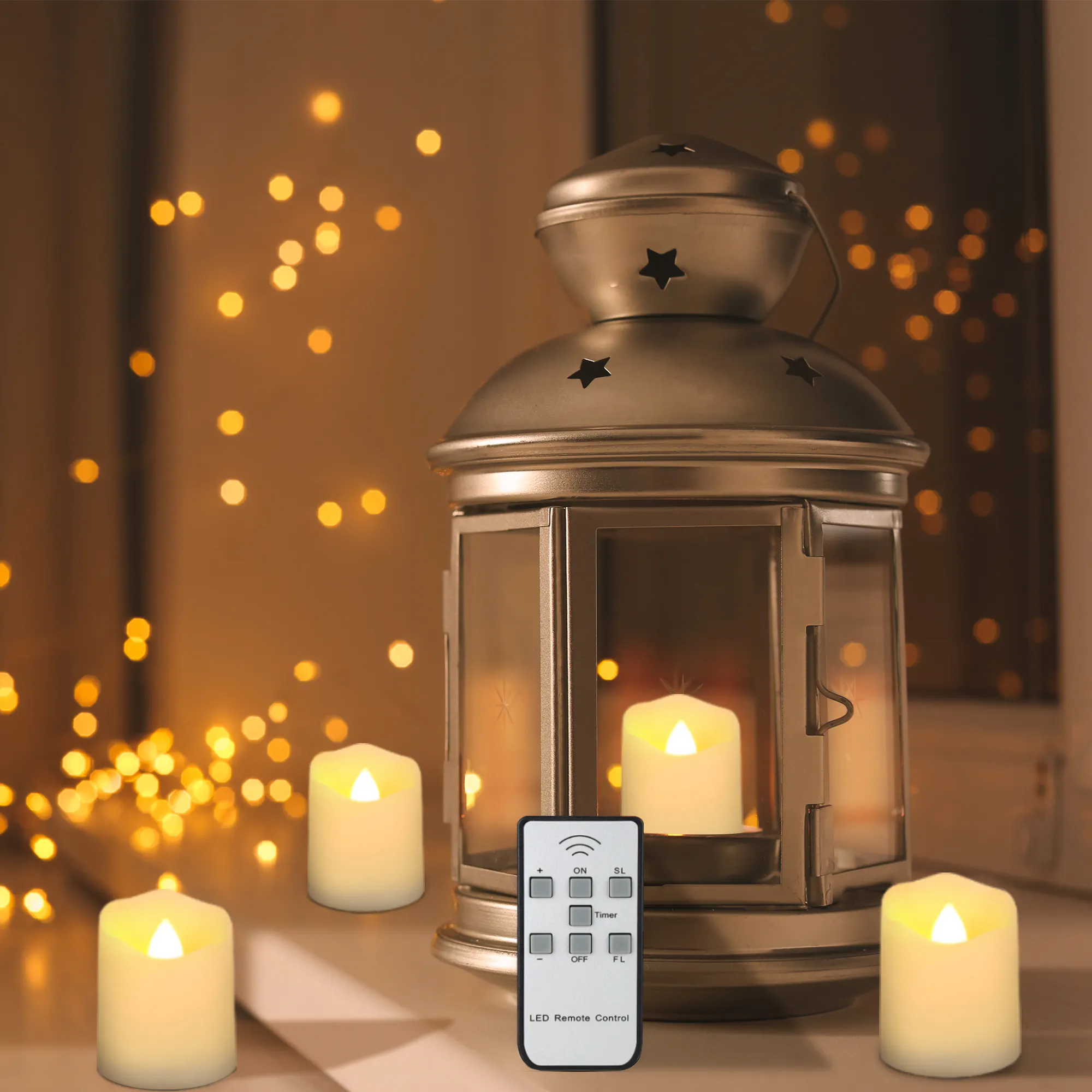 Rechargeable tea light flameless moving wick led candle