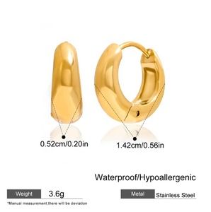 Pendientes de Aro de Acero Inoxidable Chapados en Oro de 18K con Circonita, Modernos, para Mujer, Joyería de Moda para Aniversario, <span class=keywords><strong>E906</strong></span> - Product Image 5