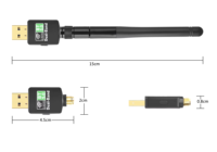 Adaptateur WiFi USB sans fil TROLINK WB601 RTL8821CU 600 Mbps Bt5.0 2,4 GHz 5,8 GHz IEEE802.11a/b/g/n/ac Dongle