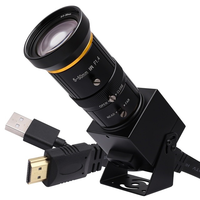 ELP 4K USB3.0 HDMI Camera, CS 5-50mm 10X Zoom, H.264 MJPEG 4K 60FPS & YUY2 1080P 60FPS High Speed Camera