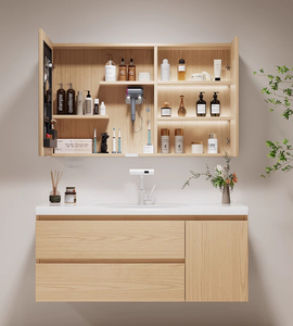 Fabbrica <span class=keywords><strong>Outlet</strong></span> Hotel Vanity unità di legno bagno vanità mobili all'ingrosso bagno armadietto lavanderia armadi - Product Image 2