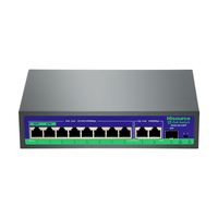 Saklar Port POE jaringan AI kualitas tinggi 8 buah saklar Port POE dengan 2 Port Uplink Gigabit untuk sistem keamanan CCTV kamera IP