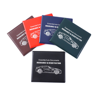 Organizador de Documentos para Auto de Cuero Premium Promocional, Cartera para Tarjetas de Identificación, Porta Tarjetas de Registro y Seguro
