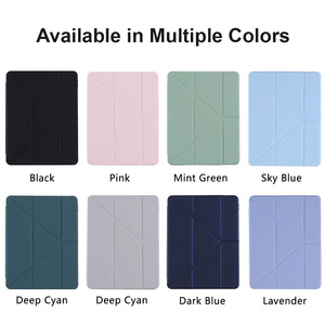 Funda transparente Laudtec de cuero PU plegable en Y para iPad Pro 11/12.9 - Funda transparente de cuero PU plegable en Y con soporte, función de activación/desactivación automática y ranura para lápiz - Product Image 6
