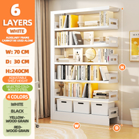 Étagère en métal à 6 niveaux et étagère à livres bibliothèque étagère modulaire bibliothèque blanche vitrine présentoir enfants étagère à livres stockage