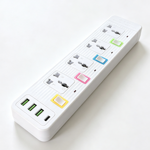 Tira de alimentación Universal de 4 salidas de Venta caliente con obturador de seguridad Placa de <span class=keywords><strong>enchufe</strong></span> de extensión de interruptor independiente con USB C - Product Image 2