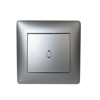 Bouton poussoir de sonnette de porte domestique en matériau PC, norme européenne, unipolaire, interrupteur mural 10A