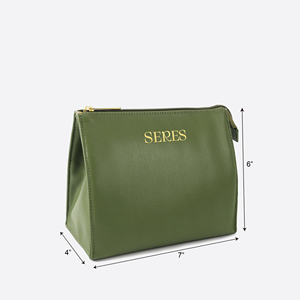 Elegante Neceser de Cuero Vegano para Baño, Organizador de Artículos de Aseo, Bolsa de Cosméticos de Cuero - Product Image 2