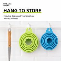 Entonnoir de cuisine en silicone pliable antidérapant, compatible lave-vaisselle, pour verser l'huile et les liquides, facile à nettoyer, idéal pour le vin