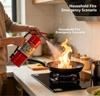 Extincteur portable à base d'eau 3L en acier au carbone 1A 55B E 15F pour la maison, la cuisine, la voiture, la sécurité incendie d'urgence