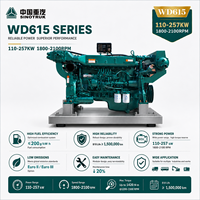 Moteur diesel marin Sinotruk WD615 Série 110-257KW 1800-2100RPM à démarrage électrique 4 temps pour bateaux de travail/pêche