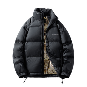 Veste Homme Hiver 2025 Élégante Décontractée Noire et Or Nouvelle Tendance Coupe-Vent Chaude en Toile Graphène Chauffante avec Fermeture Éclair - Product Image 1