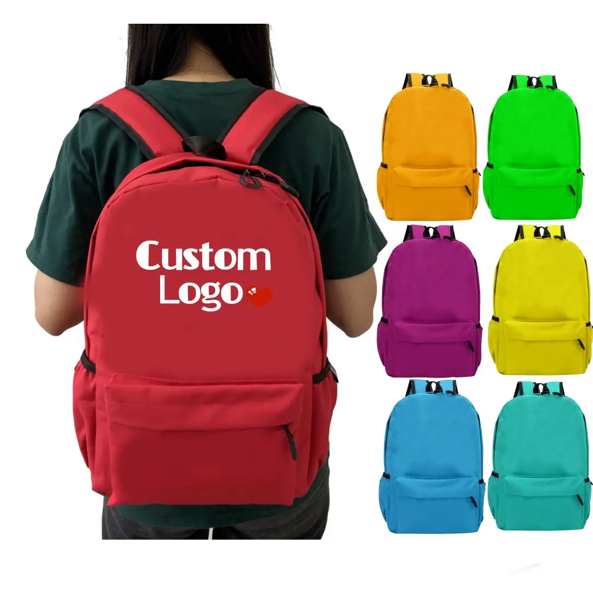 2024 biểu tượng tùy chỉnh trở lại trường học sinh viên Ba lô cho thanh thiếu niên trường trở lại gói bookbags túi đi học